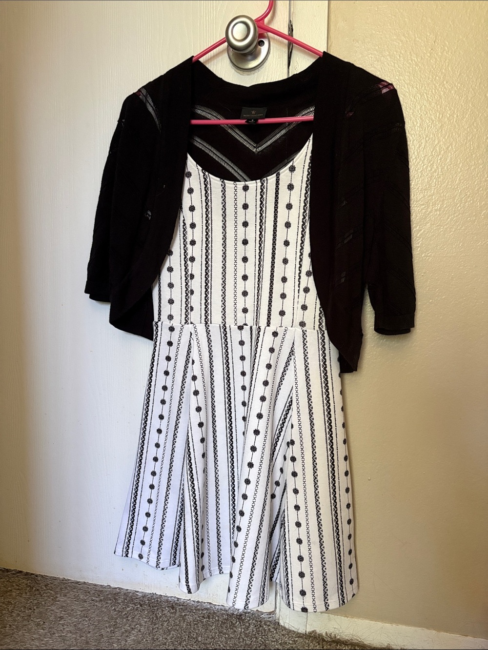 White dress w black sweater